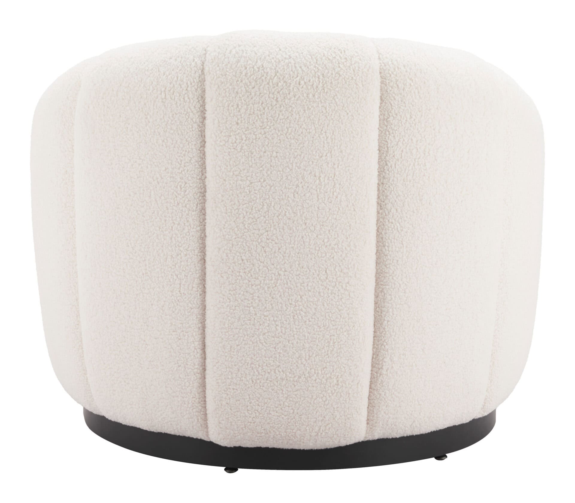 Cream Shearling Accent Chair with Modern Powder Coated Steel Legs 4 Cream Shearling Accent Chair with Modern Powder Coated Steel Legs - Image 4