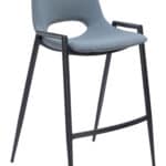 Mid-Century Modern Faux Leather Counter Stool with Armrest (Set of 2)
