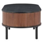 Black & Walnut Coffee Table with Storage Drawer and Oval Top 11 Black & Walnut Coffee Table with Storage Drawer and Oval Top
