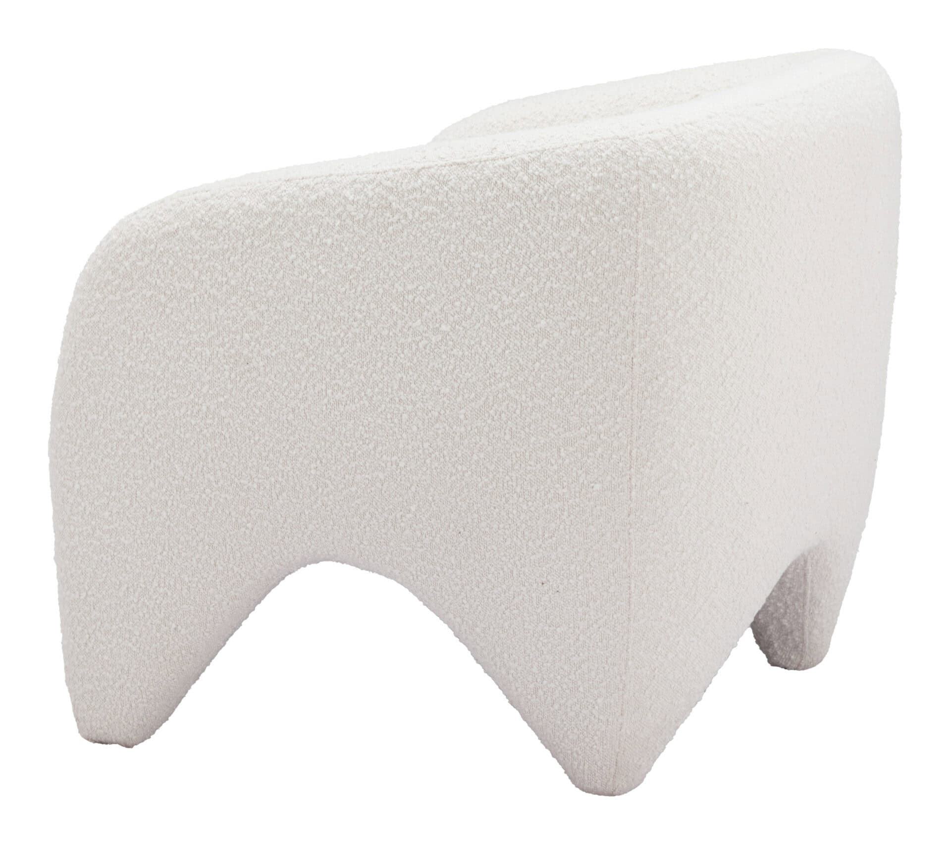 Modern White Shearling Accent Chair with Armrest Support 6 Modern White Shearling Accent Chair with Armrest Support - Image 6