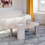 Natural White-Washed Acacia Round Coffee Table with Sleek Modern Design 8 Natural White-Washed Acacia Round Coffee Table with Sleek Modern Design