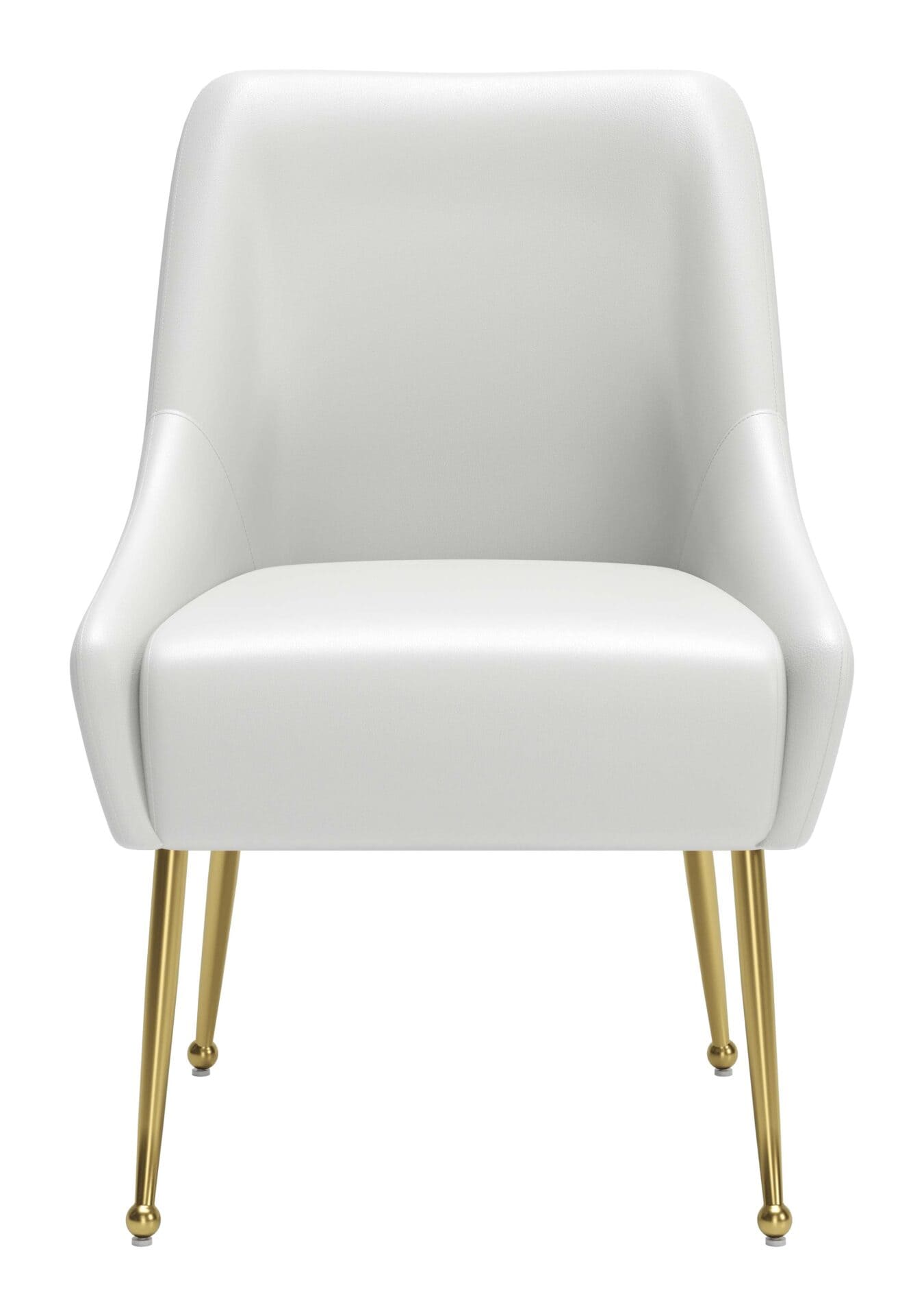 White and Gold Upholstered Armchair with Cushioned Back and Armrest 5 White and Gold Upholstered Armchair with Cushioned Back and Armrest - Image 5