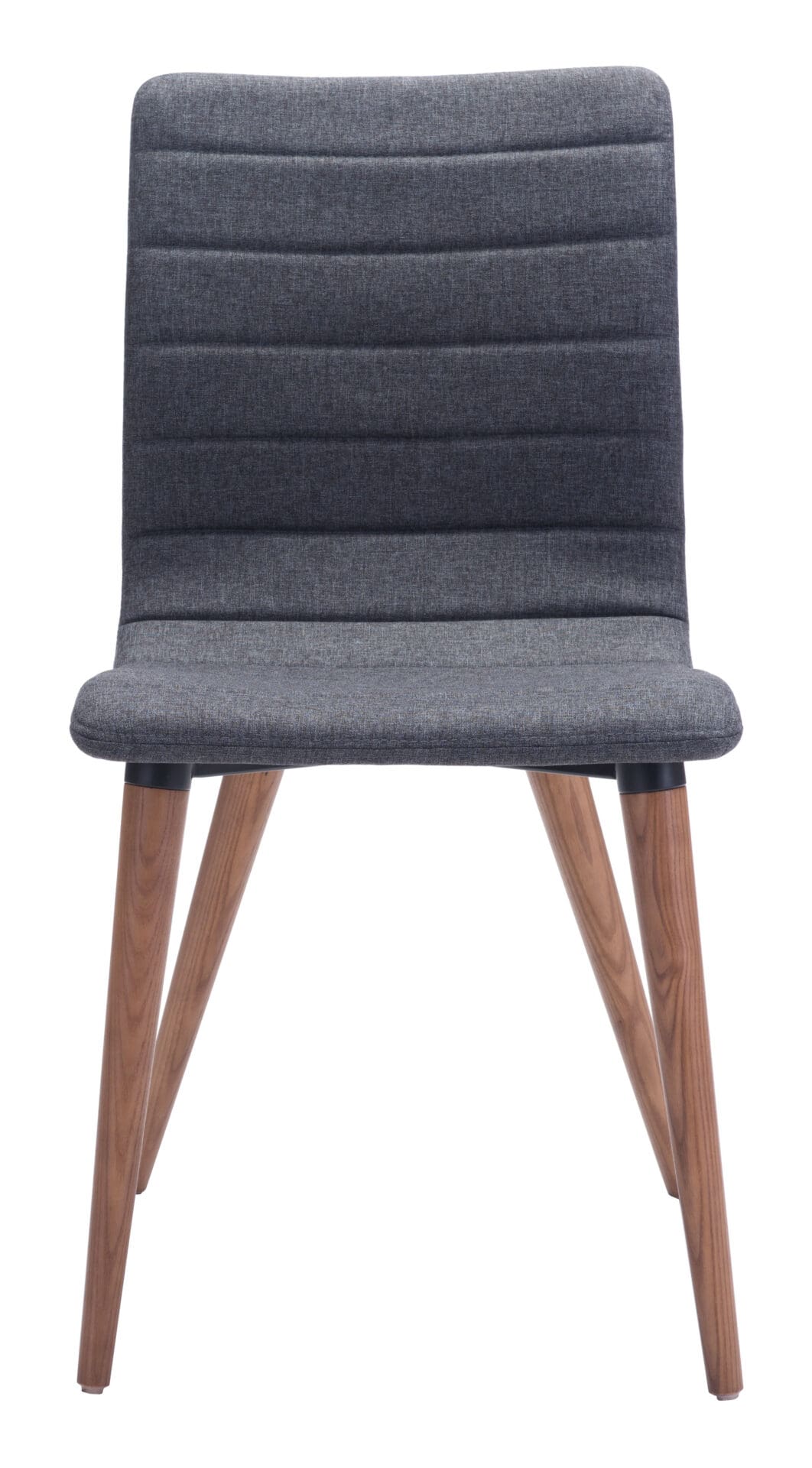 Mid-Century Modern Gray Dining Chair with Walnut Wood Legs (Set of 2) 4 Mid-Century Modern Gray Dining Chair with Walnut Wood Legs (Set of 2) - Image 4