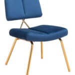 Blue Velvet Accent Chair with Gold Frame (Set of 2) 11 Blue Velvet Accent Chair with Gold Frame (Set of 2)