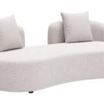 Beige Outdoor Loveseat with Durable Frame and Washable Cushions