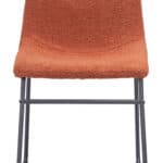 Sculpted Burnt Orange Dining Chair with Metal Base (Set of 2)
