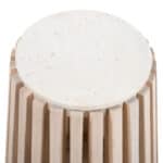 Modern White Marble Top Side Table with Natural Frame 10 Modern White Marble Top Side Table with Natural Frame
