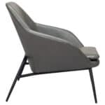 Modern Gray Accent Chair with Faux Leather and Steel Base 13 Modern Gray Accent Chair with Faux Leather and Steel Base