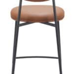 Brown Faux Leather Counter Stool with Steel Frame (Set of 2) 11 Brown Faux Leather Counter Stool with Steel Frame (Set of 2)