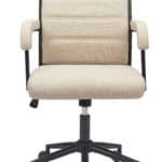 Beige Adjustable Office Chair with Swivel and Recline Function