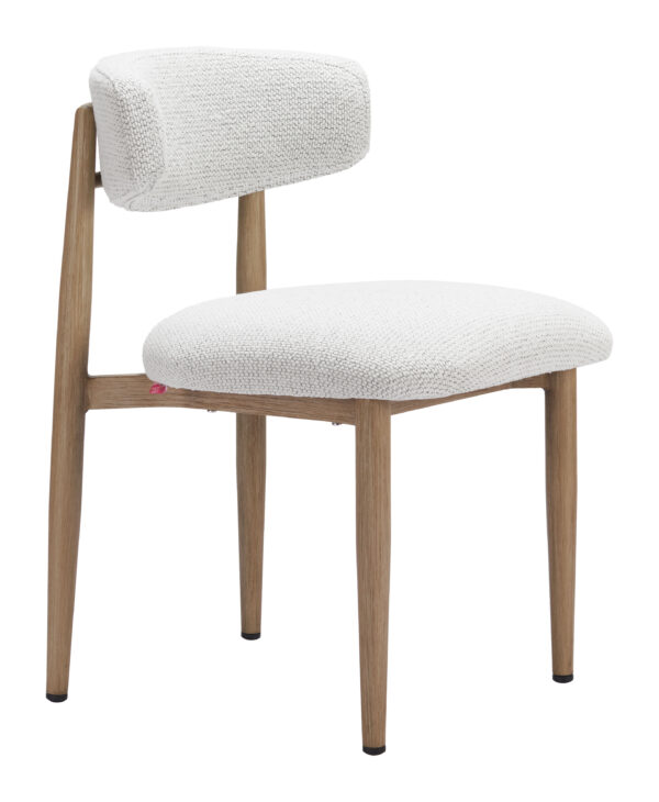 Modern White Dining Chair with Weather Resistant Aluminum Frame