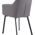 Gray Dining Chairs with Water-Resistant Fabric and Steel Frame (Set of 2)