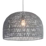 Gray Woven Dome Ceiling Lamp with Adjustable Cord