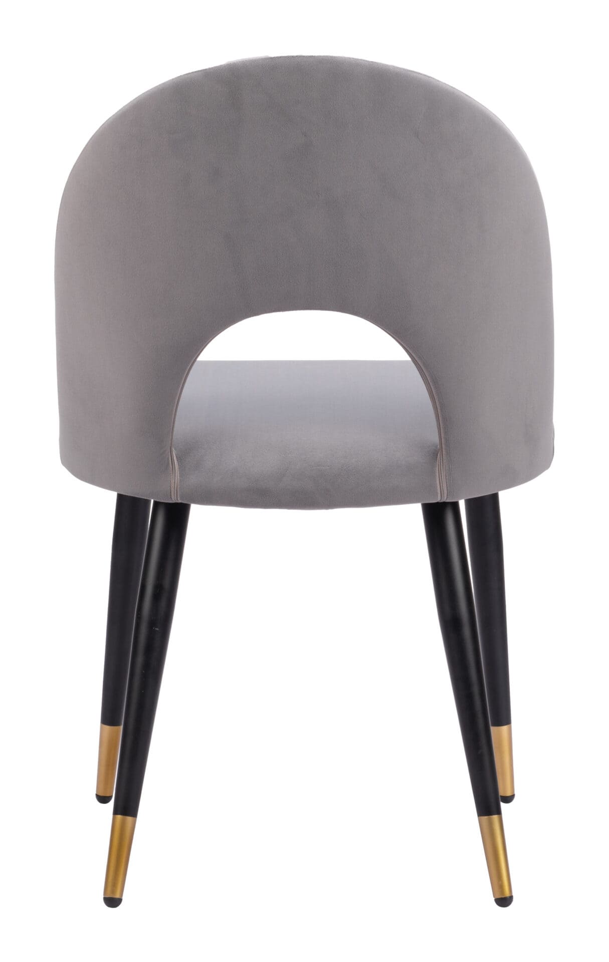 Modern Gray Velvet Dining Chair with Steel Base (Set of 2) 6 Modern Gray Velvet Dining Chair with Steel Base (Set of 2) - Image 6