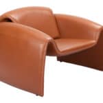 Modern Brown Faux Leather Chair with Steel Frame and Armrests 17 Modern Brown Faux Leather Chair with Steel Frame and Armrests