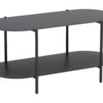 Modern Black Oval Coffee Table with Two-Tier Shelves 8 Modern Black Oval Coffee Table with Two-Tier Shelves