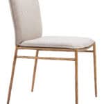 Beige Dining Chair with Gold Steel Frame and Performance Fabric 17 Beige Dining Chair with Gold Steel Frame and Performance Fabric