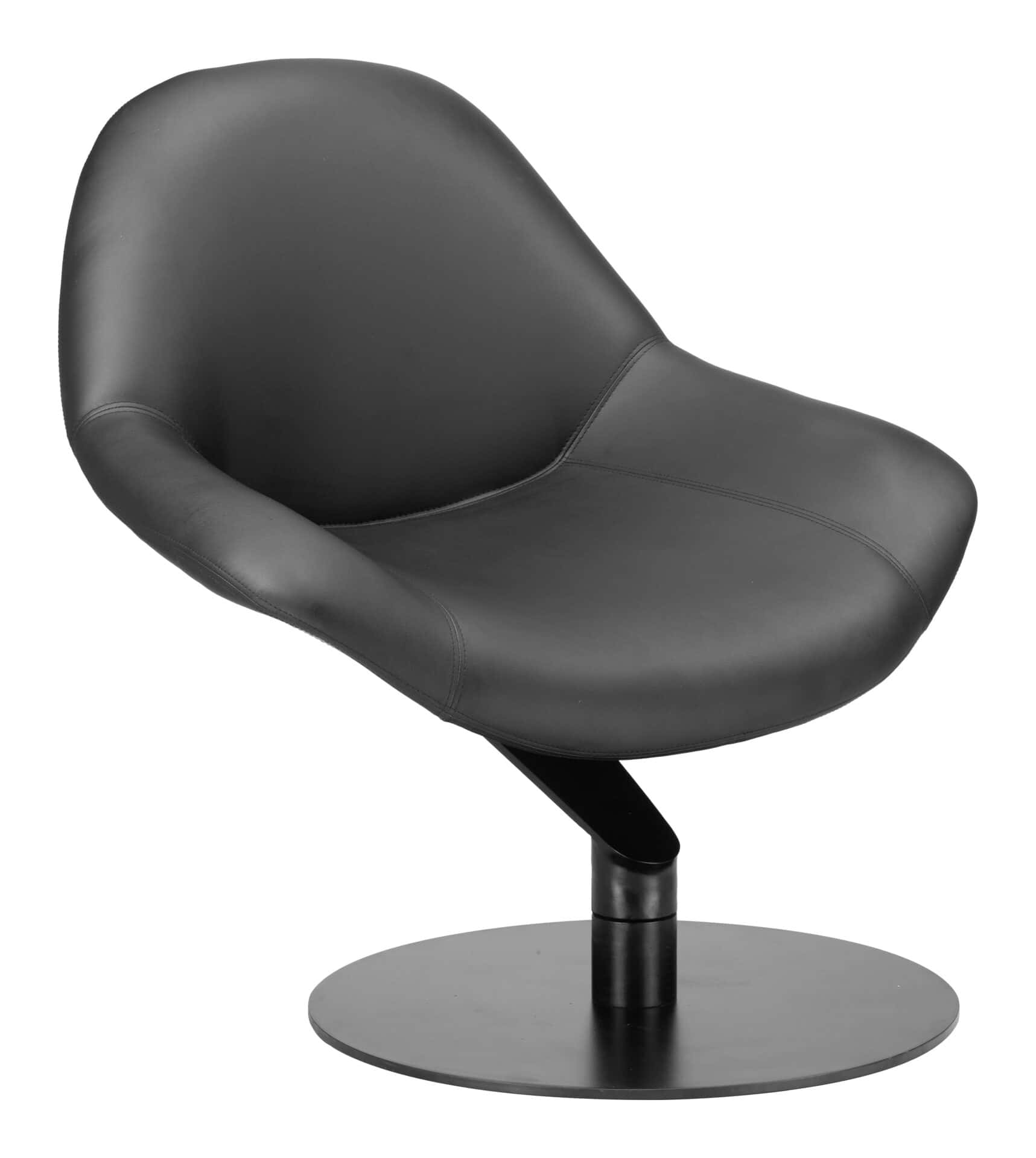 Swivel Black Accent Chair with Faux Leather and Steel Base 1 Swivel Black Accent Chair with Faux Leather and Steel Base