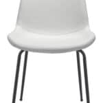 Mid-Century Modern White Dining Chairs with Steel Legs (Set of 2) 12 Mid-Century Modern White Dining Chairs with Steel Legs (Set of 2)