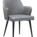 Gray Modern Dining Chair with Faux Leather and Steel Frame 13 Gray Modern Dining Chair with Faux Leather and Steel Frame