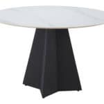 White Sintered Stone Round Dining Table with Steel Base 15 White Sintered Stone Round Dining Table with Steel Base