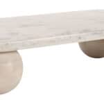 Natural Mango Wood Coffee Table with Marble Top 14 Natural Mango Wood Coffee Table with Marble Top