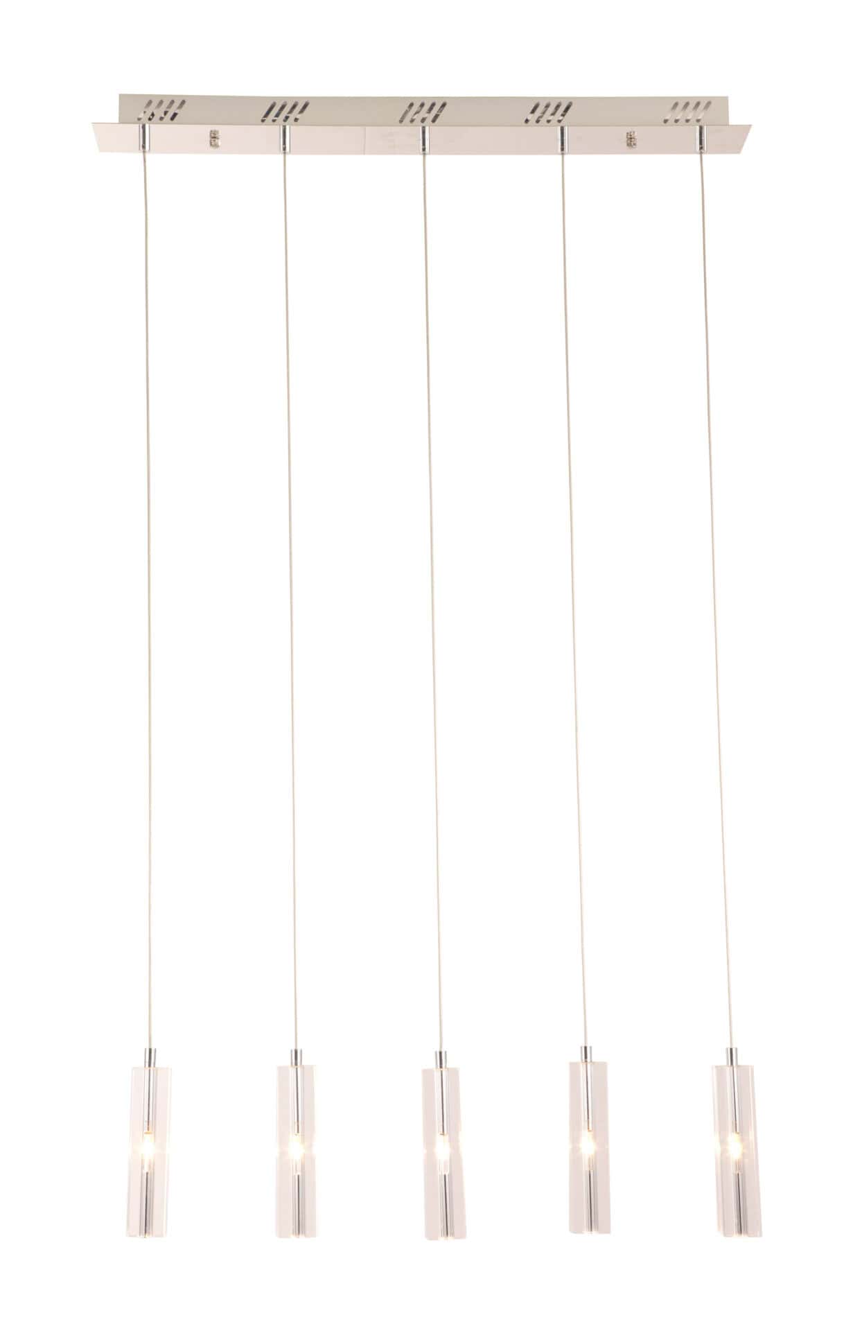 Five Bulb Chrome Ceiling Lamp with Sleek Halogen Lights 3 Five Bulb Chrome Ceiling Lamp with Sleek Halogen Lights - Image 3