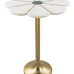 Vintage Green Marble Flower Side Table with Gold Base 11 Vintage Green Marble Flower Side Table with Gold Base
