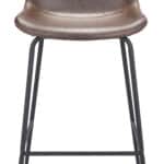 Mid-Century Modern Faux Leather Barstool with Black Steel Frame 14 Mid-Century Modern Faux Leather Barstool with Black Steel Frame