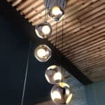 Chrome Meteor Shower Ceiling Lamp with Adjustable Pendant Spiral Design