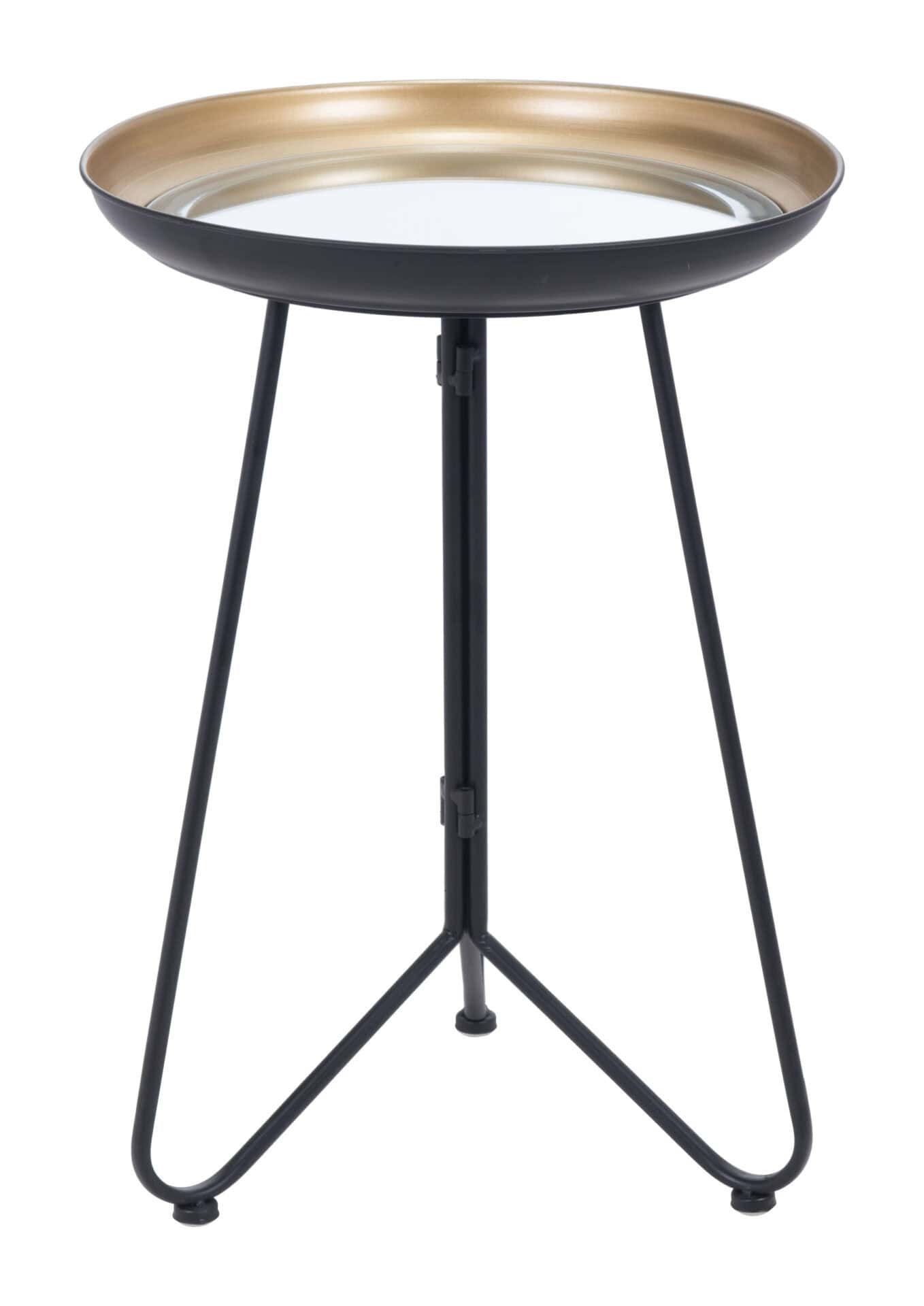 Gold & Black Contemporary Round Tray Side Table 4 Gold & Black Contemporary Round Tray Side Table - Image 4