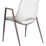 Mid-Century Modern White Dining Chair with Walnut Legs (Set of 2)