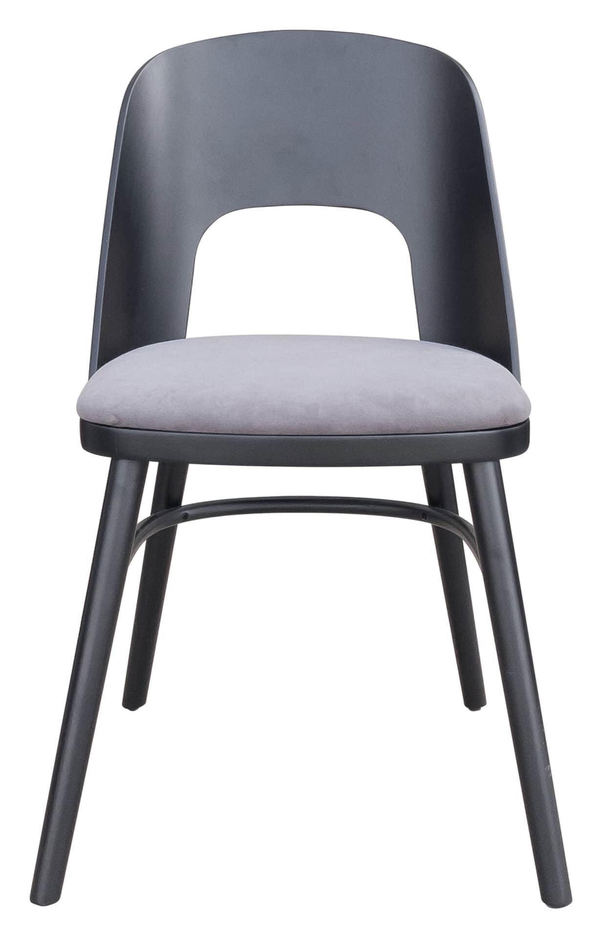 Gray & Black Mid-Century Modern Dining Chairs with Rubberwood Frame (Set of 2) 5 Gray & Black Mid-Century Modern Dining Chairs with Rubberwood Frame (Set of 2) - Image 5
