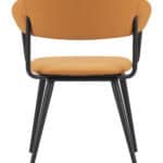 Modern Faux Leather Dining Chair with Armrests and Steel Legs 11 Modern Faux Leather Dining Chair with Armrests and Steel Legs