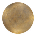 Antique Brass Round Coffee Table with Powder-Coated Steel Frame