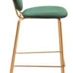 Green Velvet Bar Stools with Gold Frame (Set of 2) 12 Green Velvet Bar Stools with Gold Frame (Set of 2)