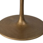 Round White & Gold Marble Pedestal Dining Table for 4