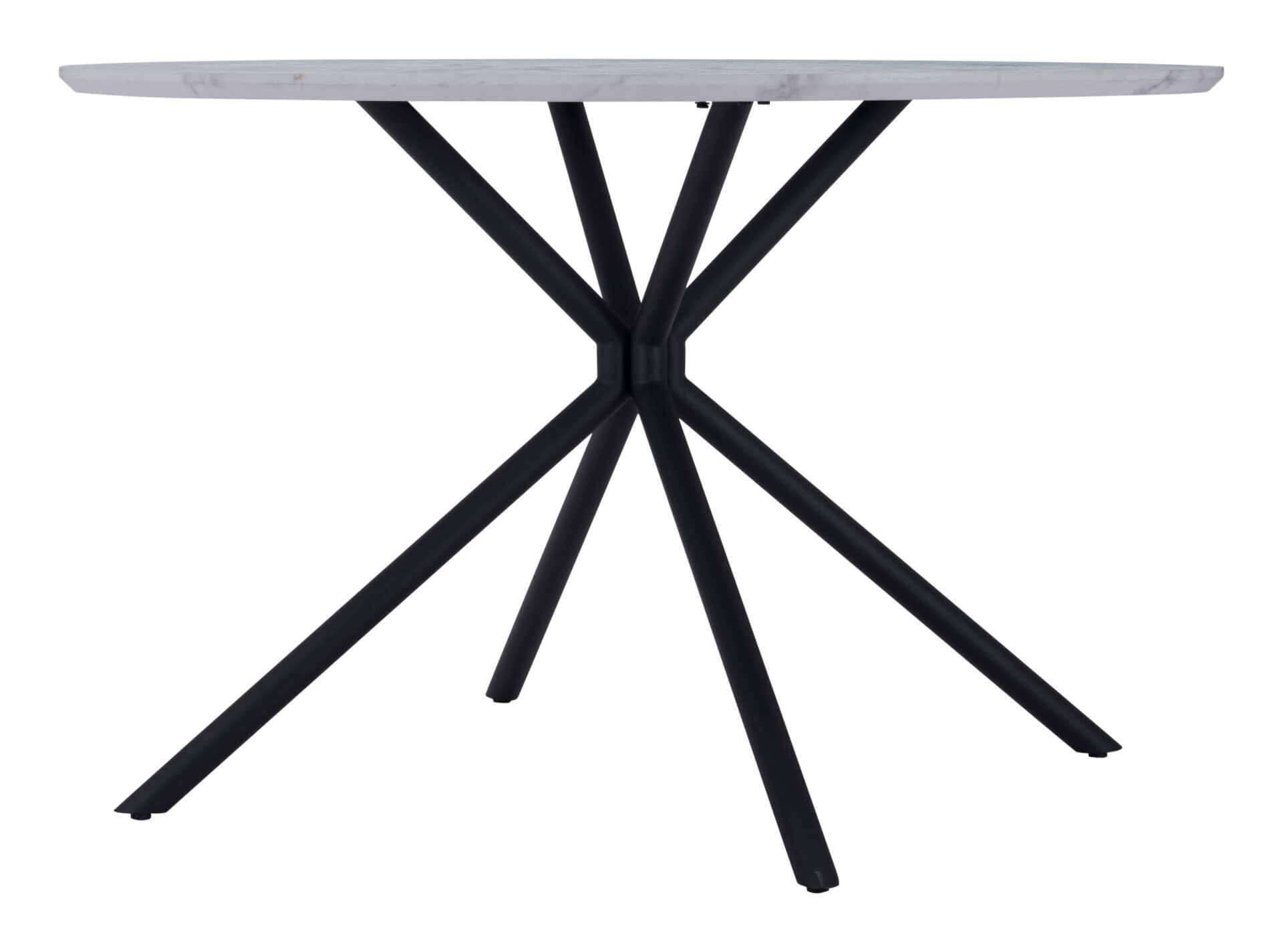 Mid Century Modern Round Dining Table with Marble Print Top 6 Mid Century Modern Round Dining Table with Marble Print Top - Image 6