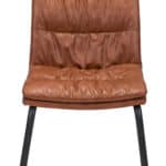Vintage Brown Faux Leather Dining Chair with Steel Frame (Set of 2) 14 Vintage Brown Faux Leather Dining Chair with Steel Frame (Set of 2)