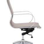 Taupe High Back Glider Office Chair with Lumbar Support and Tilt