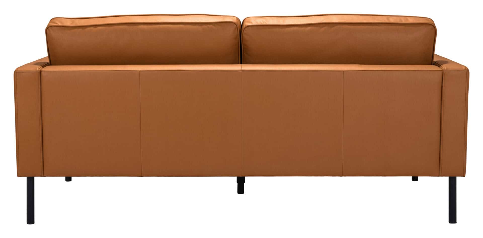 Modern Brown Faux Leather Sofa with Powder Coated Steel Legs 6 Modern Brown Faux Leather Sofa with Powder Coated Steel Legs - Image 6