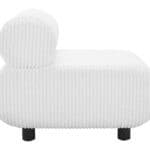 White Accent Chair with Channeled Fabric and Wood Legs 8 White Accent Chair with Channeled Fabric and Wood Legs