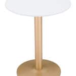 White and Gold Round Bistro Table for Small Spaces