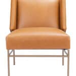 Modern Brown Faux Leather Accent Chair with Steel Base 12 Modern Brown Faux Leather Accent Chair with Steel Base