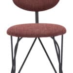 Modern Maroon Brown Dining Chair with Steel Legs (Set of 2) 10 Modern Maroon Brown Dining Chair with Steel Legs (Set of 2)