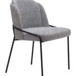 Modern Black and White Dining Chair with Teddy Fabric (Set of 2) 13 Modern Black and White Dining Chair with Teddy Fabric (Set of 2)
