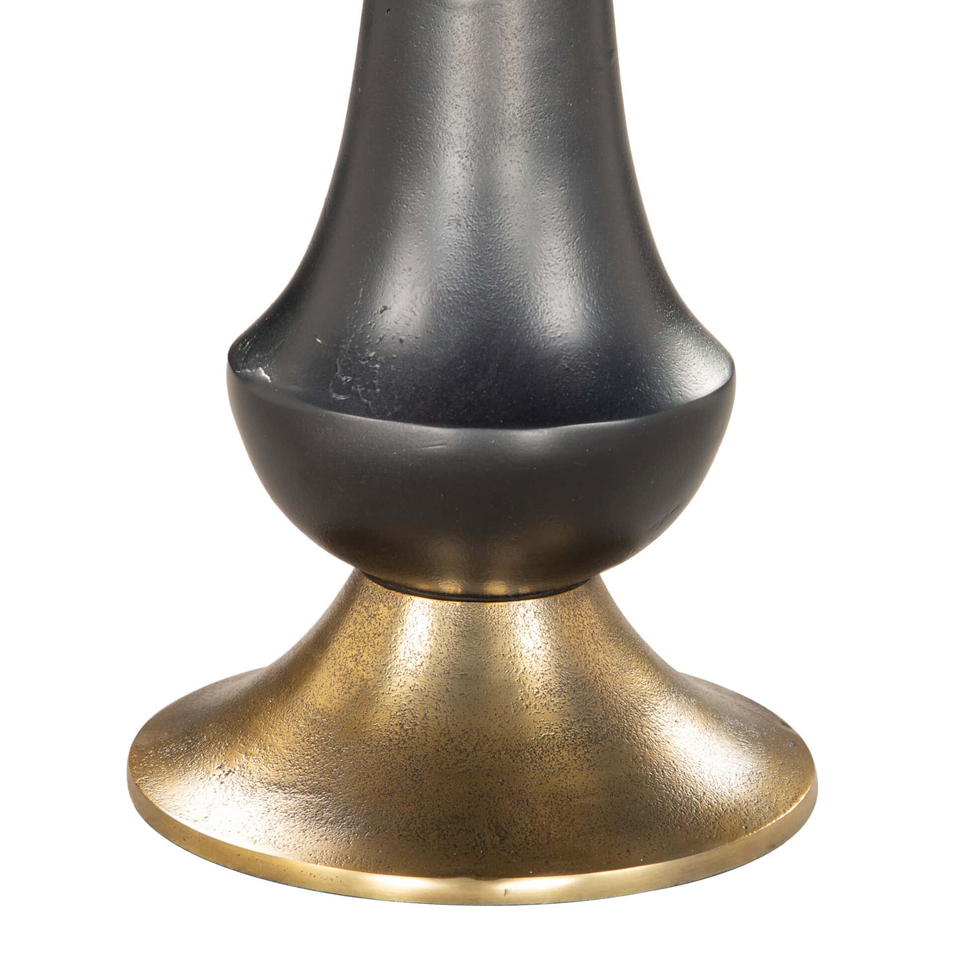 Black Aluminum Round End Table with Deco-Inspired Design 3 Black Aluminum Round End Table with Deco-Inspired Design - Image 3