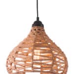 Teardrop Woven Ceiling Lamp with Adjustable Cord - Natural Finish 8 Teardrop Woven Ceiling Lamp with Adjustable Cord - Natural Finish