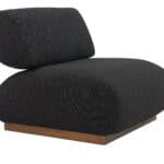 Black Boucle Accent Chair with Electroplated Legs and Rubber Feet 13 Black Boucle Accent Chair with Electroplated Legs and Rubber Feet