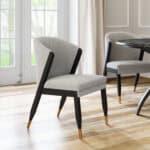 Misty Gray Dining Chair with Wood Frame and Stainless Steel Legs 10 Misty Gray Dining Chair with Wood Frame and Stainless Steel Legs